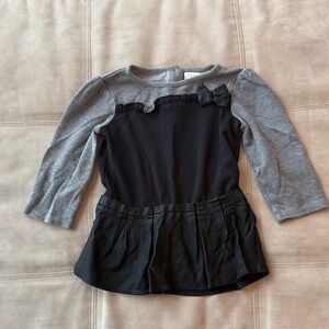 Lydia Jane Stylish Faux Leather Black and Gray Kids Top 4T